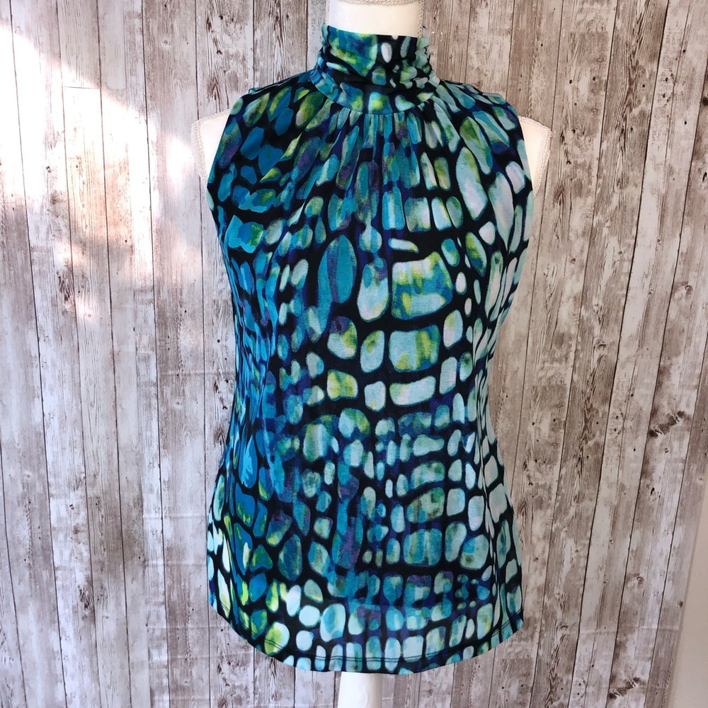 Wirthington High Neck Blue Blouse Medium